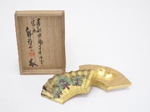 市川銕琅造　南都興福寺北円堂古材　若松図末廣香合（共箱）